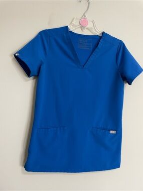 FIGS Women's V-Neck Scrub Top in Royal Blue~Size XS  Medical Staff
